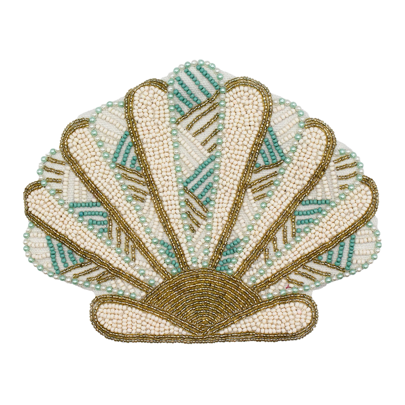 La Chic Designs Beaded Coin Purse - Shell