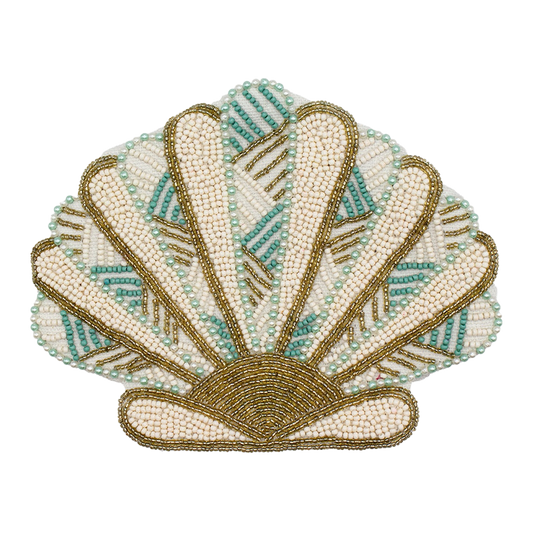 La Chic Designs Beaded Coin Purse - Shell