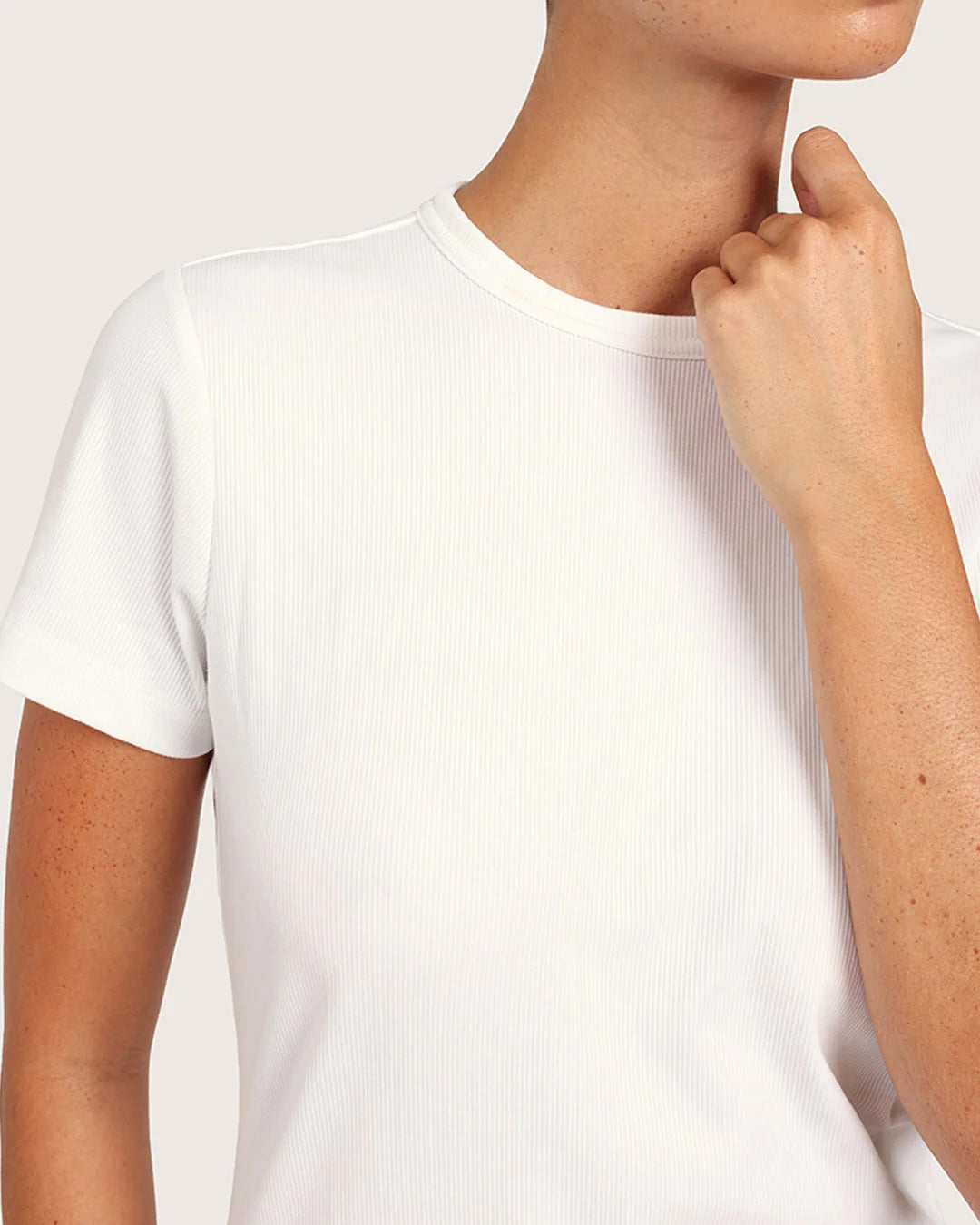 Boody Ribbed Crew Neck T-Shirt - White