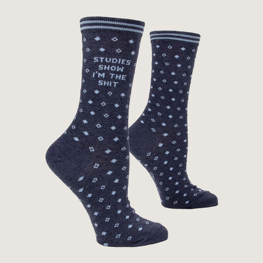 BlueQ Women's Crew Socks - Studies Show