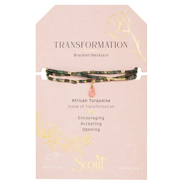 Scout Teardrop Stone Wrap Collection - African Turquoise, Watermelon & Gold