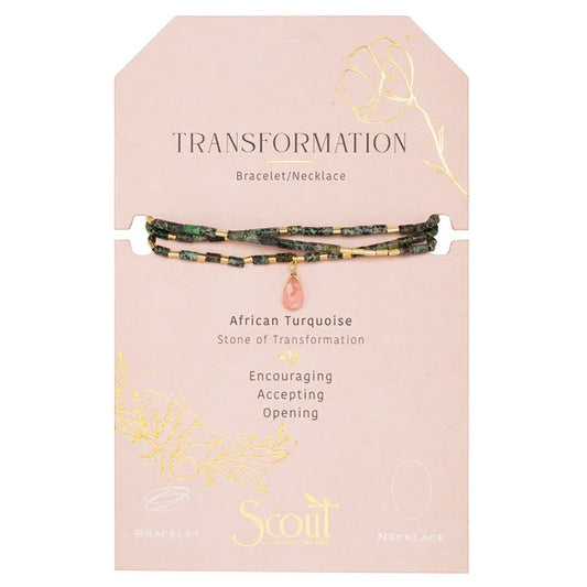 Scout Teardrop Stone Wrap Collection - African Turquoise, Watermelon & Gold