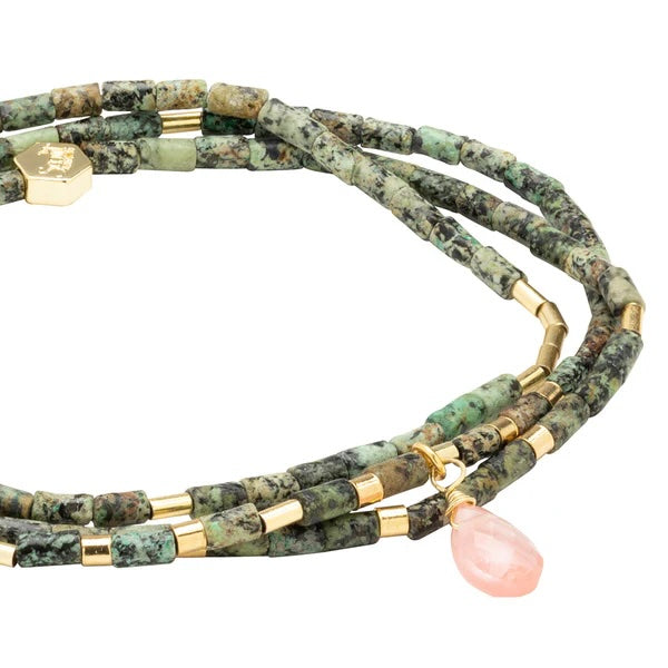 Scout Teardrop Stone Wrap Collection - African Turquoise, Watermelon & Gold