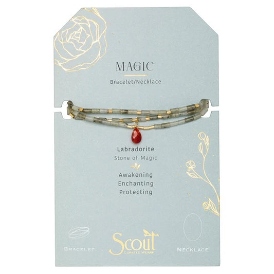 Scout Teardrop Stone Wrap Collection - Labradorite, Fuchsia, & Gold