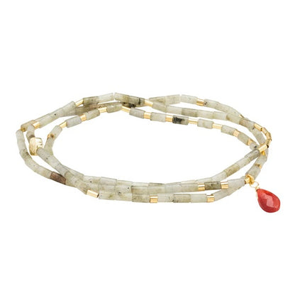 Scout Teardrop Stone Wrap Collection - Labradorite, Fuchsia, & Gold