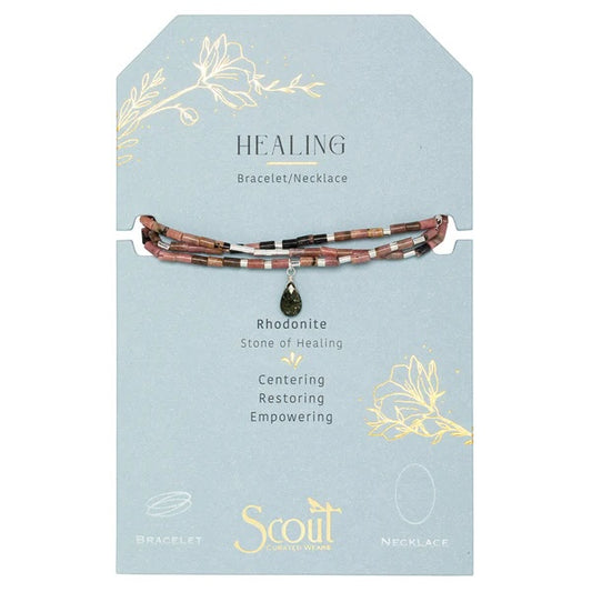 Scout Teardrop Stone Wrap Collection - Rhodonite, Pyrite, & Silver