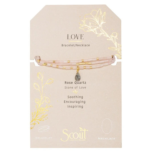 Scout Teardrop Stone Wrap Collection - Rose Quartz, Labradorite & Gold