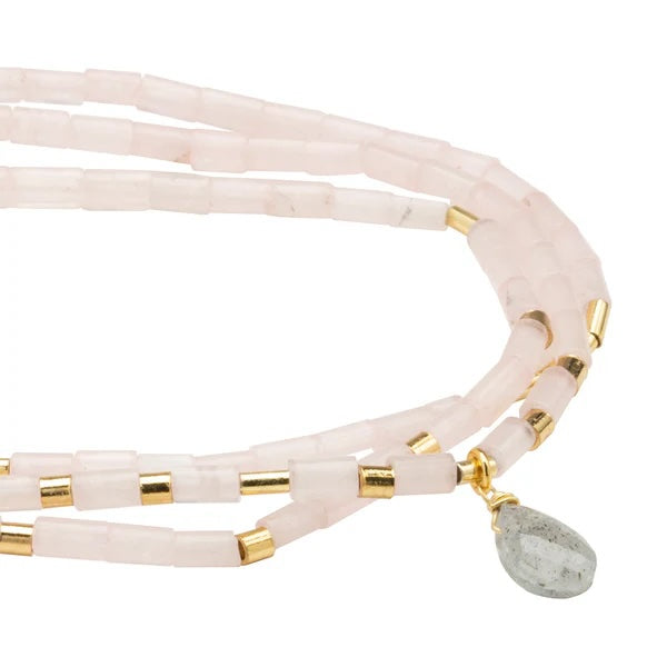 Scout Teardrop Stone Wrap Collection - Rose Quartz, Labradorite & Gold