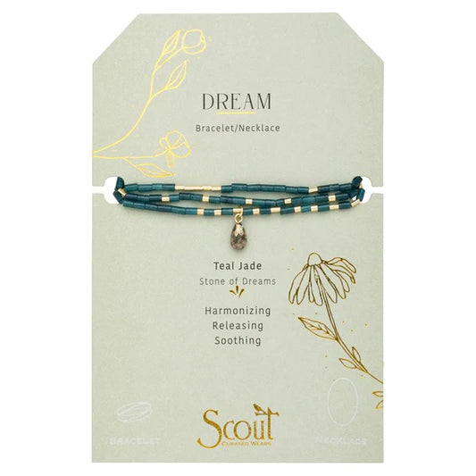 Scout Teardrop Stone Wrap Collection - Teal Jade, Pyrite & Gold