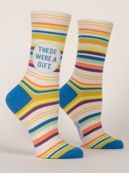 BlueQ Women's Crew Socks - These Were a Gift