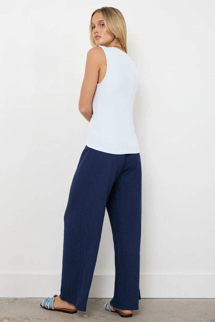 LA Made Tristen Twist Tank - White